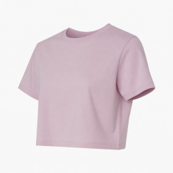 Solid Crop Top T-Shirt Cotton Jersey Baby Tee for Mother and Daughter