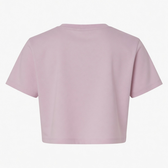 Solid Crop Top T-Shirt Cotton Jersey Baby Tee for Mother and Daughter
