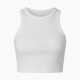 Vest Summer White Cotton Ribbed Crop Tshirts Crop Tank Tops Sleeveless
