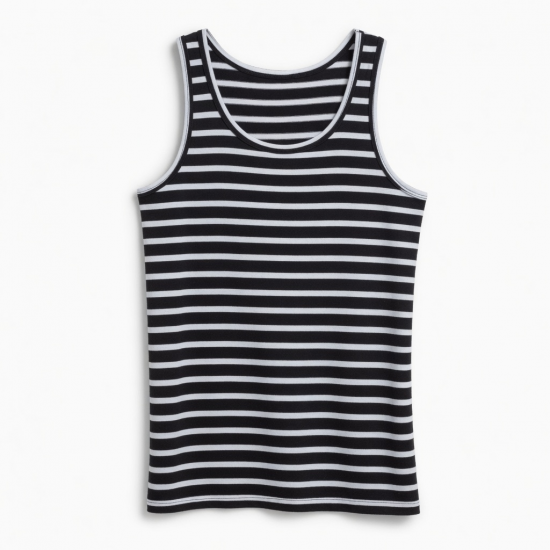 Classic Stripe tank Tops Casual Top tank Clothing Summer Black and White tank Top
