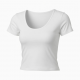 Clothes Low-Cut U-Neck Short-Sleeved Solid Color Pure Sexy Tight Short Top Summer T-Shirt
