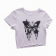 Y2k Summer Crop Top Plain Cotton Graphic t Shirts Woman Baby Tees