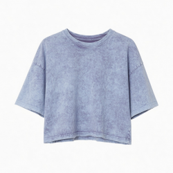 New Clothes Crop Top Print T-shirt Acid Wash Plain Loose Casual Tee Cotton t Shirt
