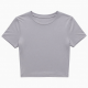 Breathable Crew Neck Crop Top T-Shirt Sports Leisure Short Sleeves Sportswear Skinny Fit Polyester/Rayon All