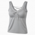 Lace Splicing Neckline Silver Ribbon Seamless tank Top Backless Tops Bra for Full Cup