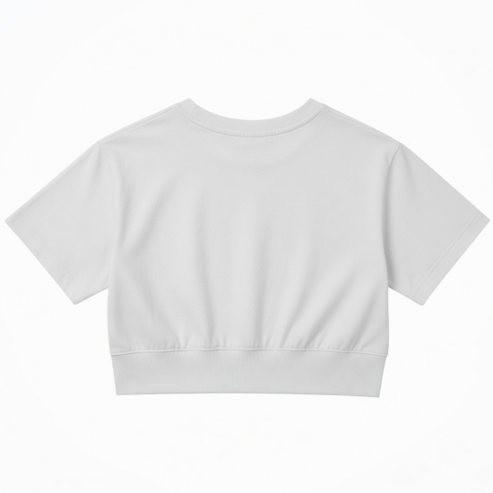 High-Waisted Breathable Cute Crop Top T-Shirt 210g Pure Cotton Loose Short-Sleeved Sport Top Yoga Fitness
