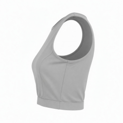 Cropped Tank Top High Waist Slim Fit Breathable Formal Vest with Elastic Short Sleeveless Bottom Casual Style