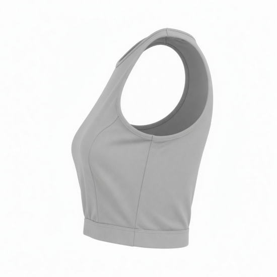 Cropped Tank Top High Waist Slim Fit Breathable Formal Vest with Elastic Short Sleeveless Bottom Casual Style