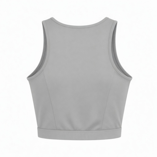Cropped Tank Top High Waist Slim Fit Breathable Formal Vest with Elastic Short Sleeveless Bottom Casual Style