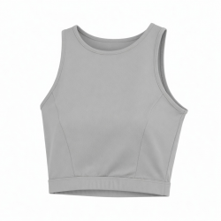 Cropped Tank Top High Waist Slim Fit Breathable Formal Vest with Elastic Short Sleeveless Bottom Casual Style