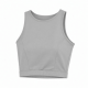 Cropped Tank Top High Waist Slim Fit Breathable Formal Vest with Elastic Short Sleeveless Bottom Casual Style