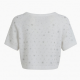 Summer Collection Breathable White Rhinestone Knitted Crop Top for Heat-Transfer Tank Top FREE