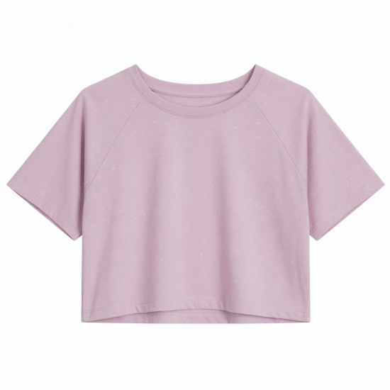 Design High-Waisted Breathable Cute Crop Top T-Shirt 210g Pure Cotton Loose Short-Sleeved Sport Top Yoga