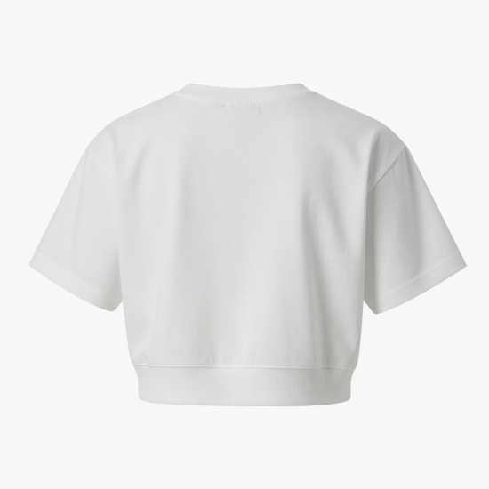 High-Waisted Breathable Cute Crop Top 210g Pure Cotton Loose Short-Sleeve Sports